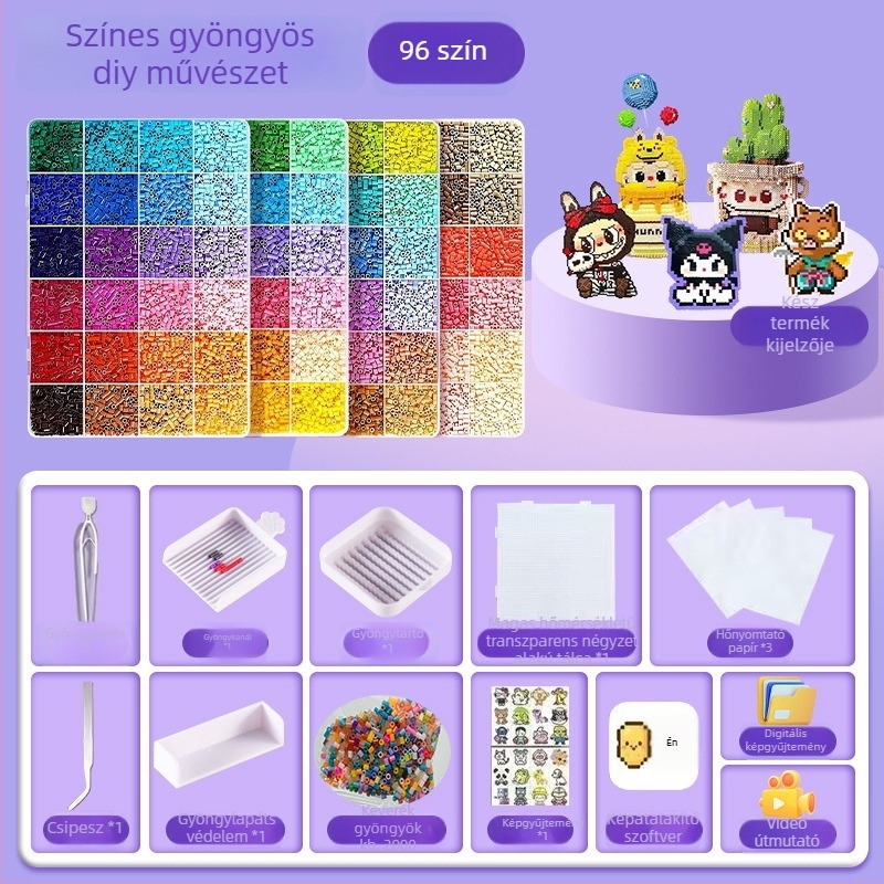 Gyöngyfűző készlet 3D puzzle eszközökkel (Műanyag, 3D puzzle, OPP csomagolás, 14+)