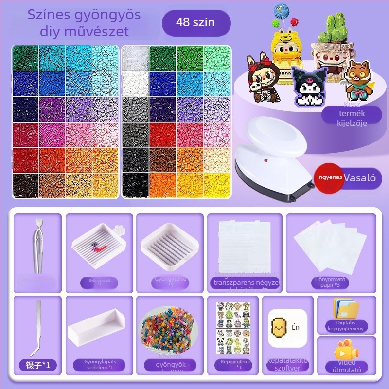 Gyöngyfűző készlet 3D puzzle eszközökkel (Műanyag, 3D puzzle, OPP csomagolás, 14+)