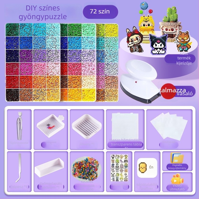Gyöngyfűző készlet 3D puzzle eszközökkel (Műanyag, 3D puzzle, OPP csomagolás, 14+)