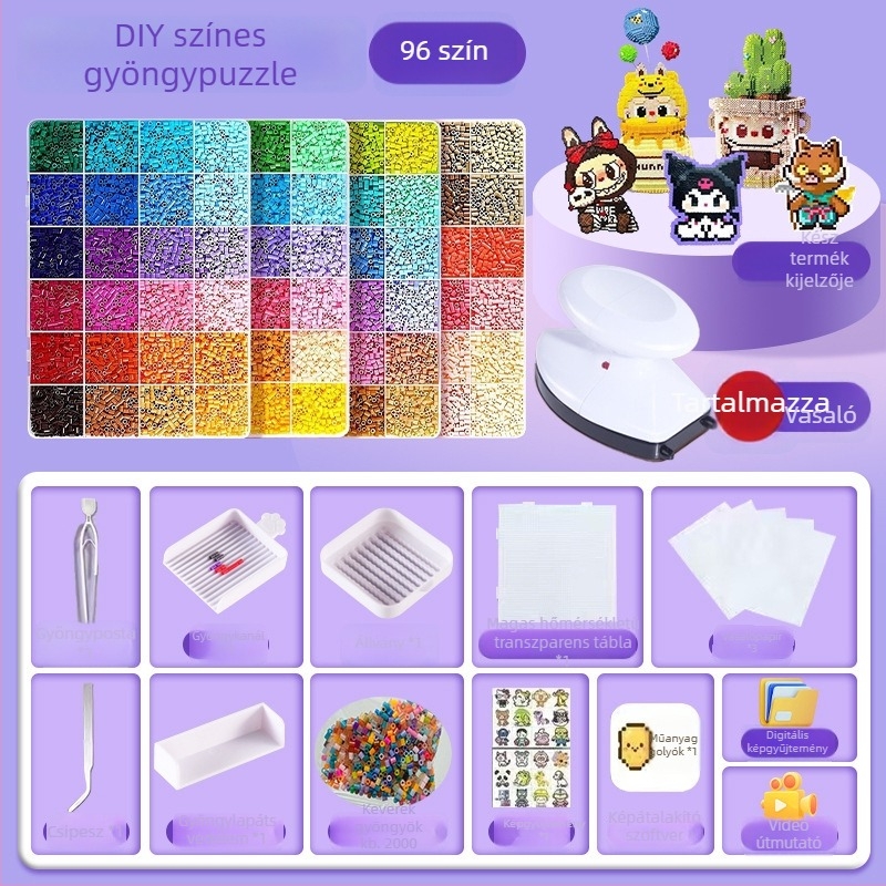 Gyöngyfűző készlet 3D puzzle eszközökkel (Műanyag, 3D puzzle, OPP csomagolás, 14+)