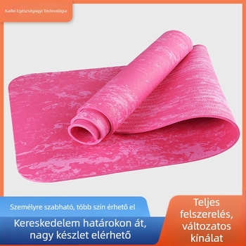 K-FIT TPE jóga matrac geometrikus mintával, 6 mm vastagság, 500 g súly
