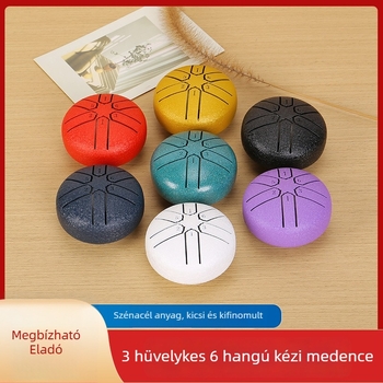 Éterikus dob, hangnyelvű dob acélból, 6 hangos modell, papírdobozos csomagolás