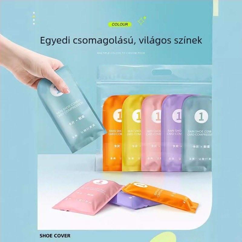 Egyszer használatos esővédő cipőfedők gyermekeknek és felnőtteknek, vízálló és vastagított, méretek S, M, L, egyedileg csomagolt, kültéri használatra