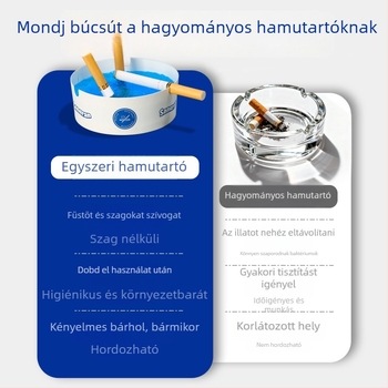 Egyszer használatos papír pohárból készült hamutartó, vastagított és megkeményített, irodai használatra, hordozható, logó nyomtatási lehetőséggel