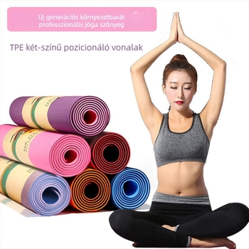 TPE jóga matrac testtartás-vonalakkal, 6 mm, többfunkciós környezetbarát jóga felszerelés, hordozható