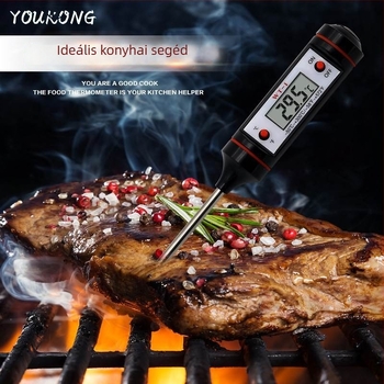 Youkong toll formájú digitális élelmiszerhőmérő, BBQ-hoz - méri a szoba-, víz-, olaj- és levegő hőmérsékletét