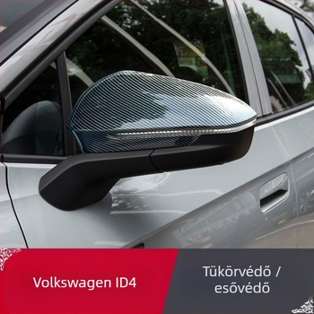 VW ID4X/ID4CROZZ visszapillantó tükör fémes esővédője, dedikált tükörkeret, fémes dekoratív esővédő matrica
