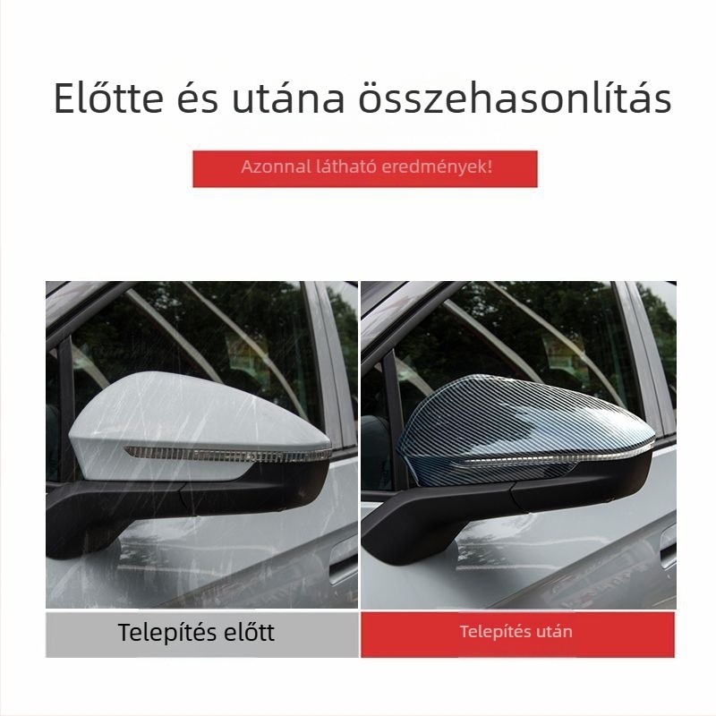 VW ID4X/ID4CROZZ visszapillantó tükör fémes esővédője, dedikált tükörkeret, fémes dekoratív esővédő matrica