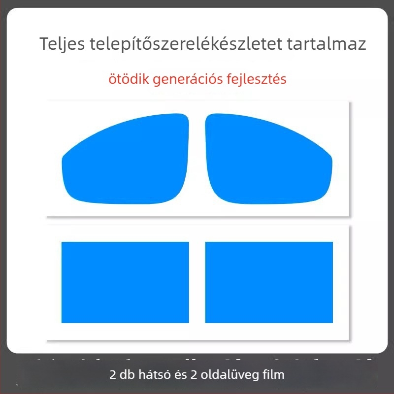Autó tükrének esővédő fóliája - PET anyag, erős ragasztó, vízálló, modell 7