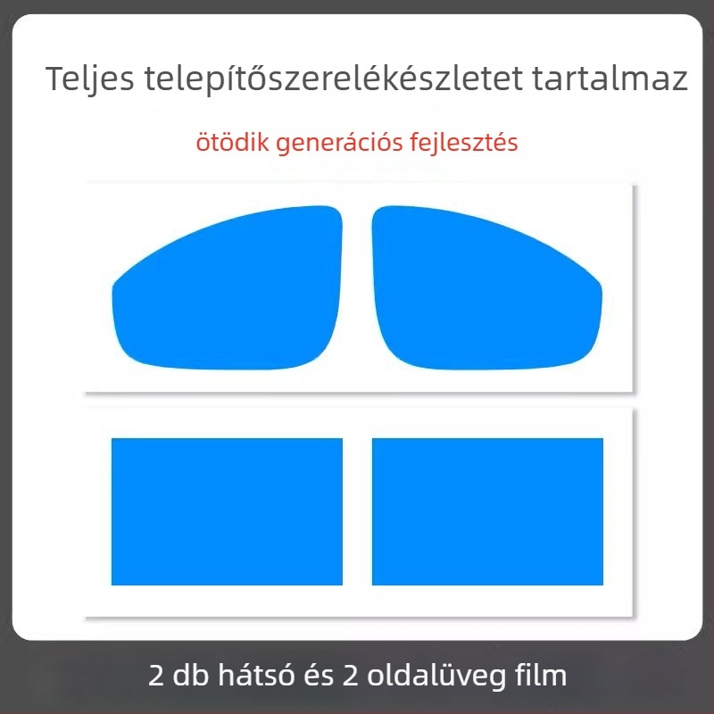 Autó tükrének esővédő fóliája - PET anyag, erős ragasztó, vízálló, modell 7