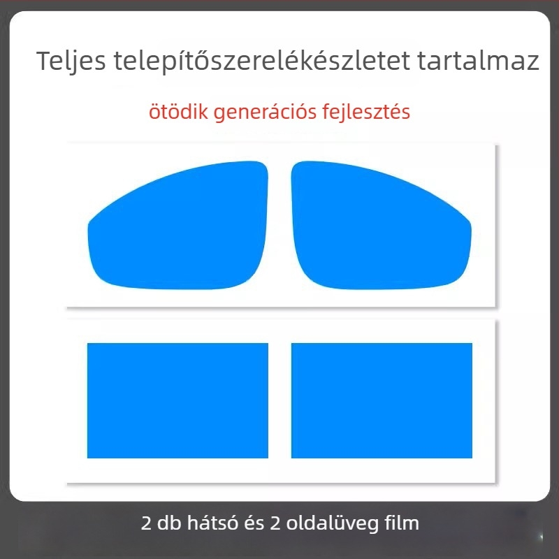 Autó tükrének esővédő fóliája - PET anyag, erős ragasztó, vízálló, modell 7