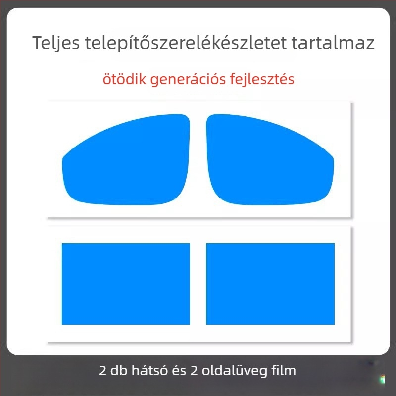 Autó tükrének esővédő fóliája - PET anyag, erős ragasztó, vízálló, modell 7