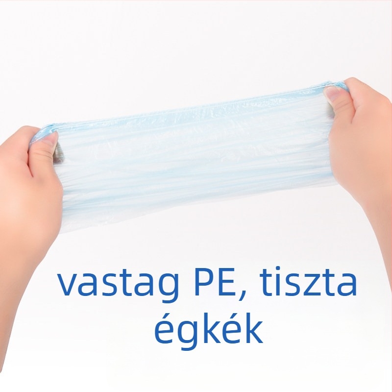 Egyszerhasználatos cipővédők PE-anyagból, 100 db, vízálló és csúszásmentes, normál vastagság