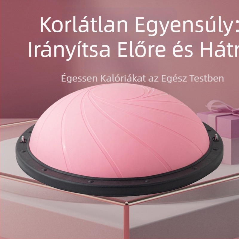 Jóga és Pilates BOSU-labda ciklon mintával, hullámzó felülettel, vastagabb és ütésálló félgömb