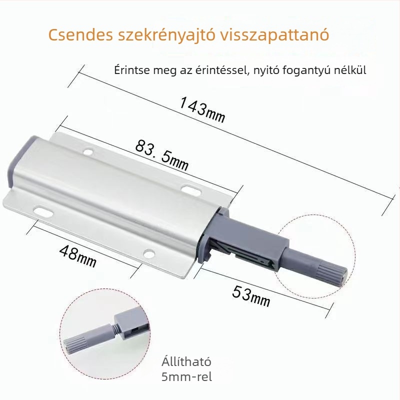 Szekrényajtóhoz készült nehéz terhelésű rebounder, PVC, automatikus vezérlés, modell 524512
