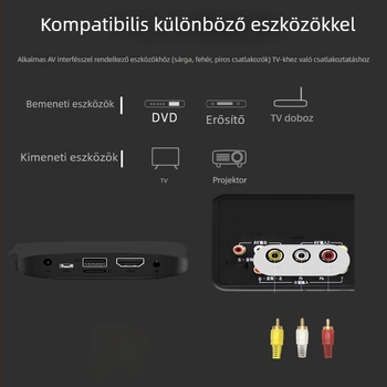 USB-hoz 3RCA AV-kábel – adapterkábel, USB-RCA interfész, réz vezető, injekciós öntés, TV set-top boxhoz.