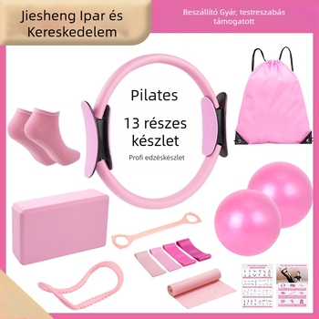Jóga-Pilátész 13-darabos készlet lábellenállókörrel, Pilates gyűrűvel és ellenállás szalagokkal