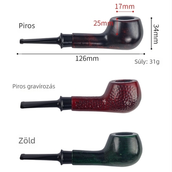 Fából készült férfi pipája, hordozható, 9 mm-es szűrővel, száraz dohányzáshoz, kézzel készített klasszikus stílus