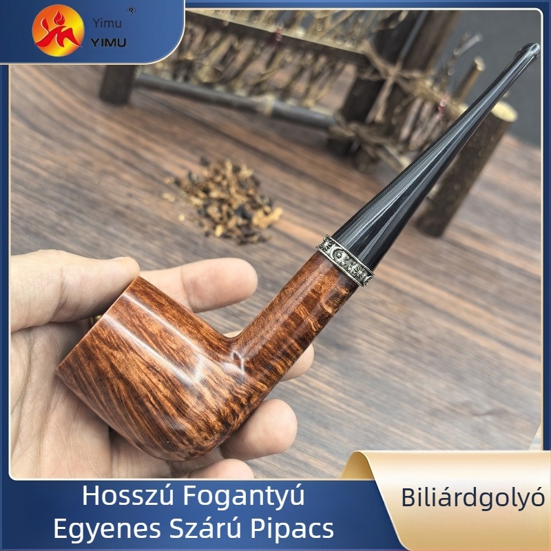 Pipa – kézzel készített egyenes Heatherwood pipa, modern minimalist stílus, logókészítés elérhető, modell P3226
