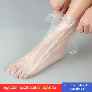 Egyszer használatos lábvédő, vastagított és hosszabbított, műanyag, PE anyag, csúszásmentes