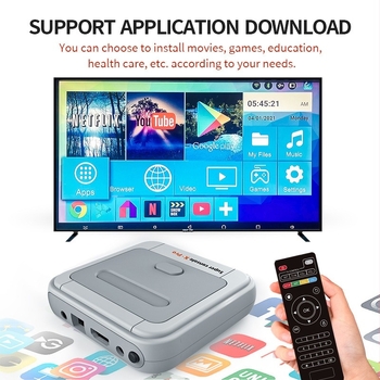 R8 XPro játékkonzol kettős rendszerrel és TV Box-szal, 3D/4K HD, két játékosnak, 64/128/256 GB memória