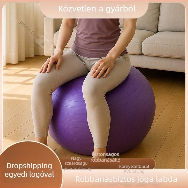 PVC robbanásbiztos, vastagított egyensúlyozó jógalabda, felfújható Pilates és masszázs célokra