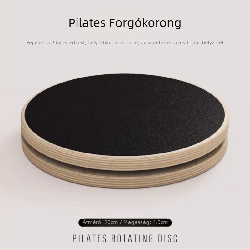 Fából készült Pilates forgó lemez – deréktáji forgatáshoz, csendes, csúszásmentes, stabil felépítés. Márka: Zhang Zhe Factory; Anyag: fa