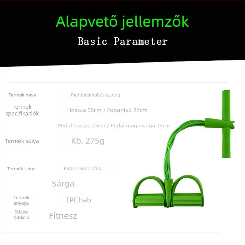 Pedálfeszítő eszköz hasizom-edzéshez – Mysports, ABS anyag, otthoni jóga pedál, Sit‑up segédeszköz, Pilates elasztikus kötél