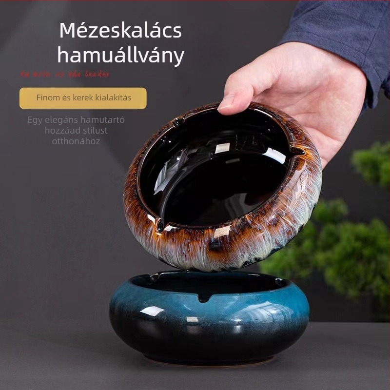 Kerámiából készült hamutál nappali és irodai használatra – dekoratív, retro japán stílus, testreszabás, 12 darabos csomag