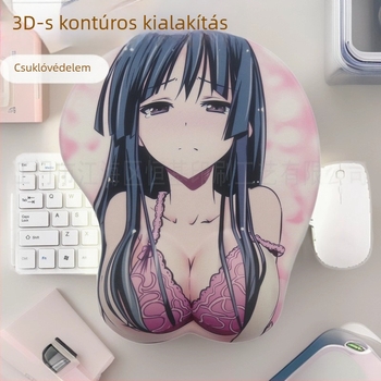 KM-320 Szilikon csuklótámaszos egérpad, egyoldalas, csukló-támasz, injekciós formázás