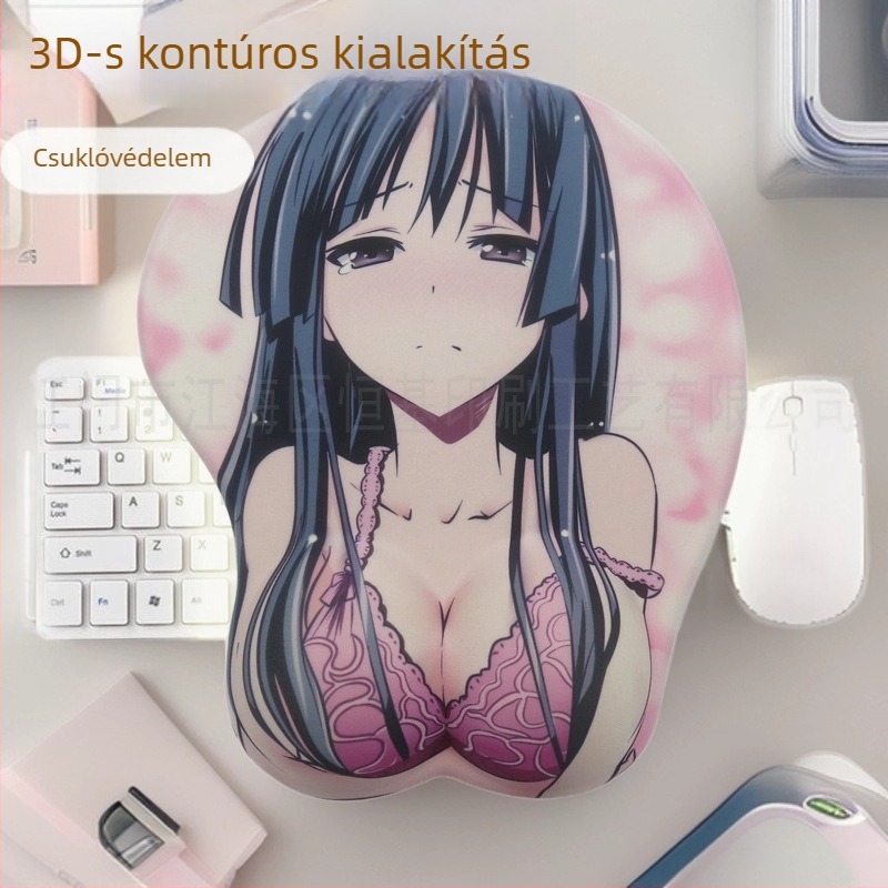 KM-320 Szilikon csuklótámaszos egérpad, egyoldalas, csukló-támasz, injekciós formázás