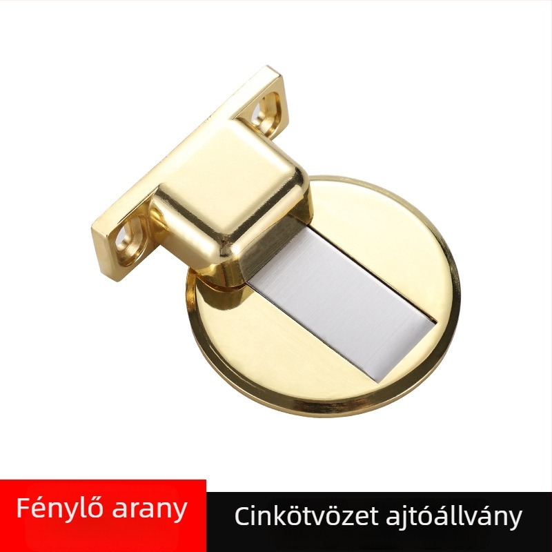 Mágneses padlós ajtóstop, cink ötvözet, furatok nélkül, padlóra szerelve, elektroplatált felület, modern minimalista stílus