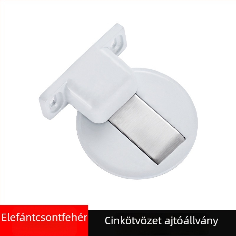 Mágneses padlós ajtóstop, cink ötvözet, furatok nélkül, padlóra szerelve, elektroplatált felület, modern minimalista stílus