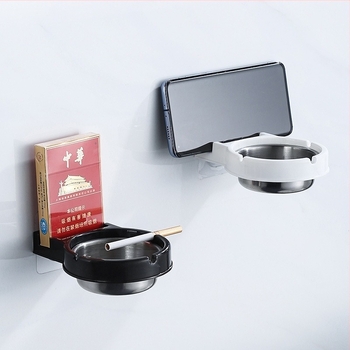 Fali szerelhető rozsdamentes acél hamutartó, anti-szóródó hamu dizájn, tároló funkció, szerszám nélküli szerelés