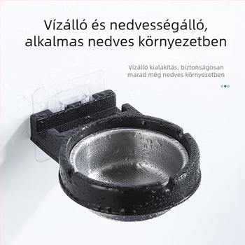 Fali szerelhető rozsdamentes acél hamutartó, anti-szóródó hamu dizájn, tároló funkció, szerszám nélküli szerelés