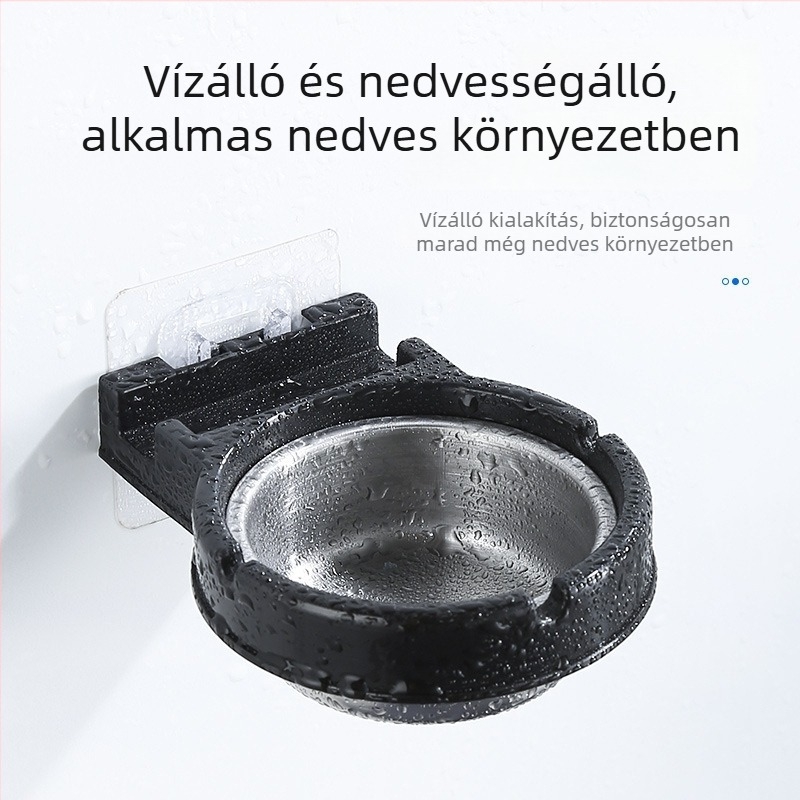 Fali szerelhető rozsdamentes acél hamutartó, anti-szóródó hamu dizájn, tároló funkció, szerszám nélküli szerelés