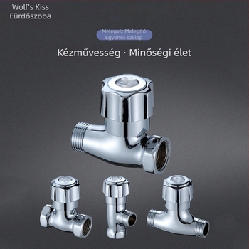 Réz háromutas szelep, menetes csatlakozás, modell 4-pontos egyenes szelep, működő nyomás 1 MPa, csaphoz