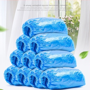 Egyszer használatos PE cipővédők, vastagított kivitel, por- és csúszásmentes védelem