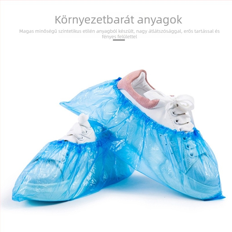 Egyszer használatos PE cipővédők, vastagított kivitel, por- és csúszásmentes védelem