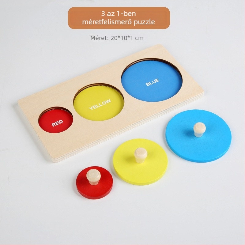 Montessori fa geometri panel – kézben tartható 3D alakú puzzle babáknak (0–3 évesek), mintavételi testreszabással