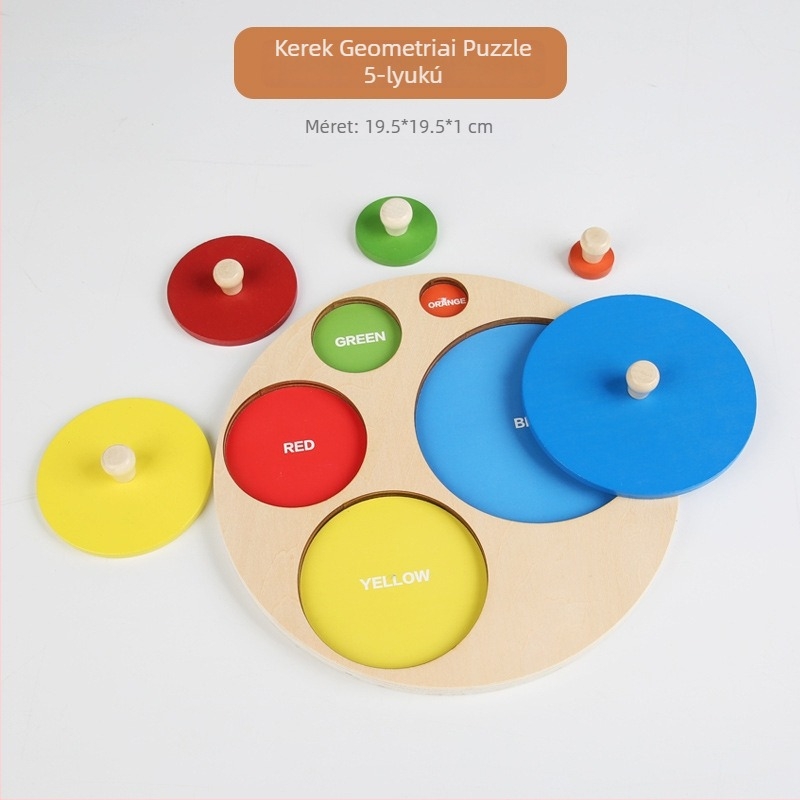 Montessori fa geometri panel – kézben tartható 3D alakú puzzle babáknak (0–3 évesek), mintavételi testreszabással