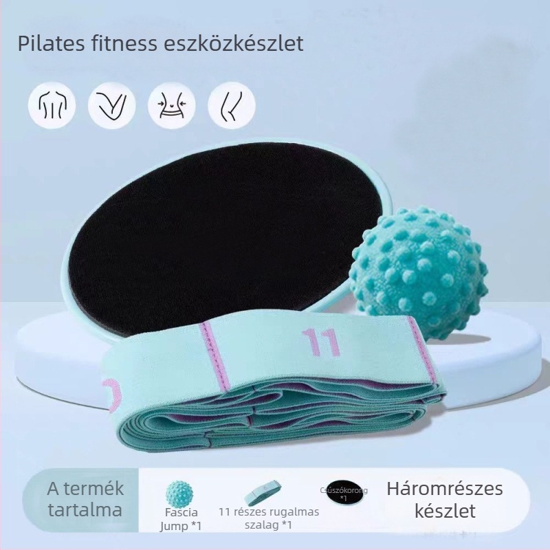 Ban qiaodi – Jóga nyújtóöv készlet: elasztikus kötél, fascia labda és csúszó korong