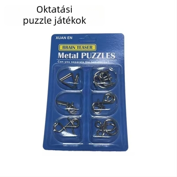 Intellektuális puzzle készlet: kilenc Lu Ban zárlánc, gyerekeknek szánt vasgyűrű játék, Kongming zár, fordított gondolkodás