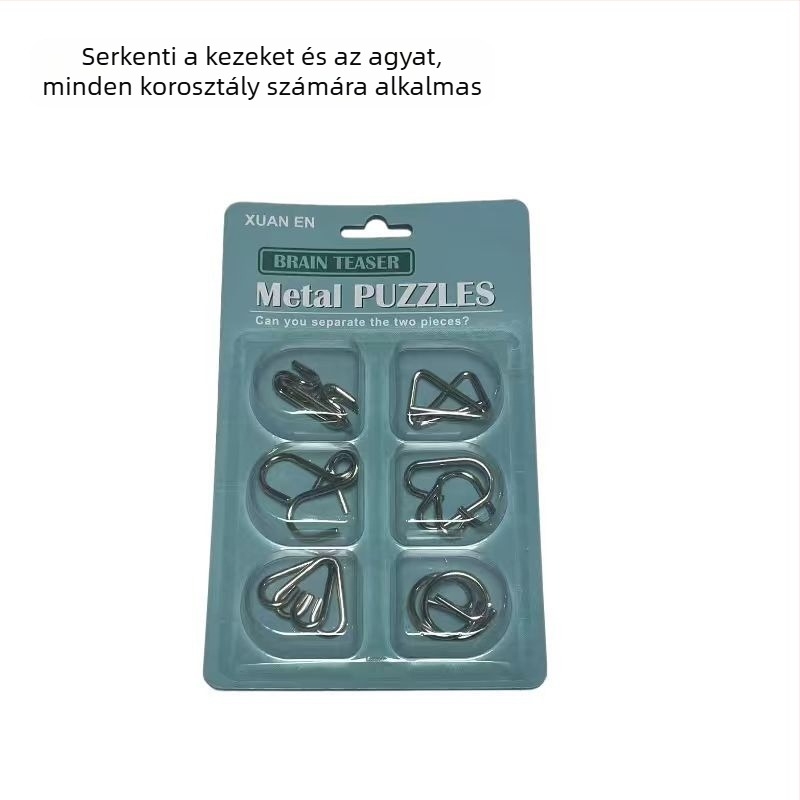 Intellektuális puzzle készlet: kilenc Lu Ban zárlánc, gyerekeknek szánt vasgyűrű játék, Kongming zár, fordított gondolkodás