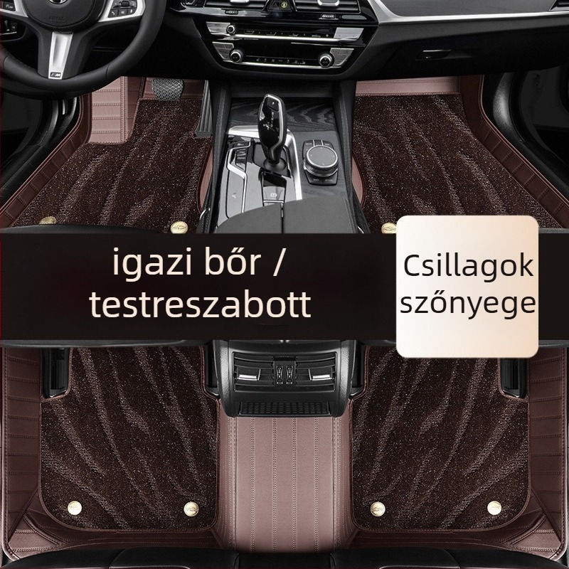 Valódi bőrből készült autópadlók, nagy körbefogó kialakítás, kizárólag öt üléshez, testreszabható (Anyag: Valódi bőr; Stílus: Nagy körbefogó kivitel; Forma: kizárólag öt üléshez; Feldolgozás és testreszabás: Igen)