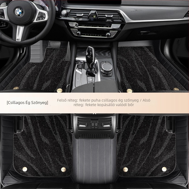 Valódi bőrből készült autópadlók, nagy körbefogó kialakítás, kizárólag öt üléshez, testreszabható (Anyag: Valódi bőr; Stílus: Nagy körbefogó kivitel; Forma: kizárólag öt üléshez; Feldolgozás és testreszabás: Igen)