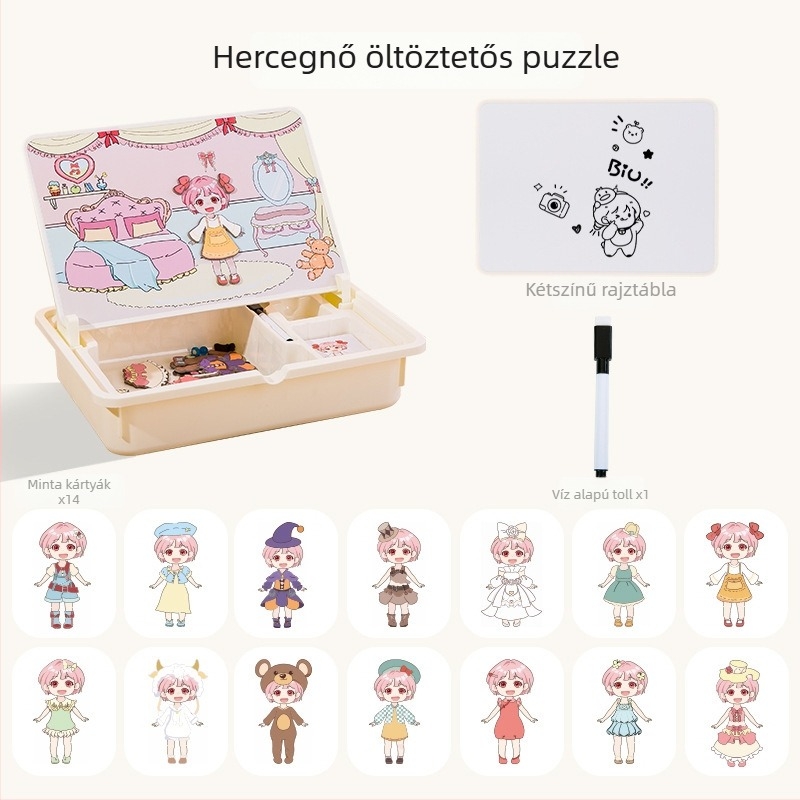 Mágneses puzzle gyerekeknek, műanyag lapos puzzle, oktató játék, 4-6 éves korosztály