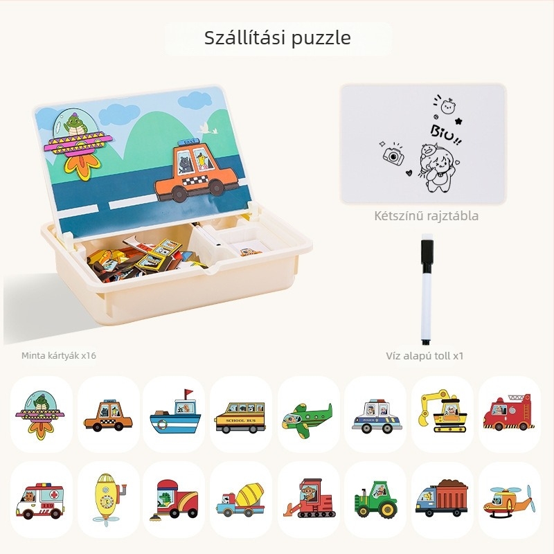 Mágneses puzzle gyerekeknek, műanyag lapos puzzle, oktató játék, 4-6 éves korosztály