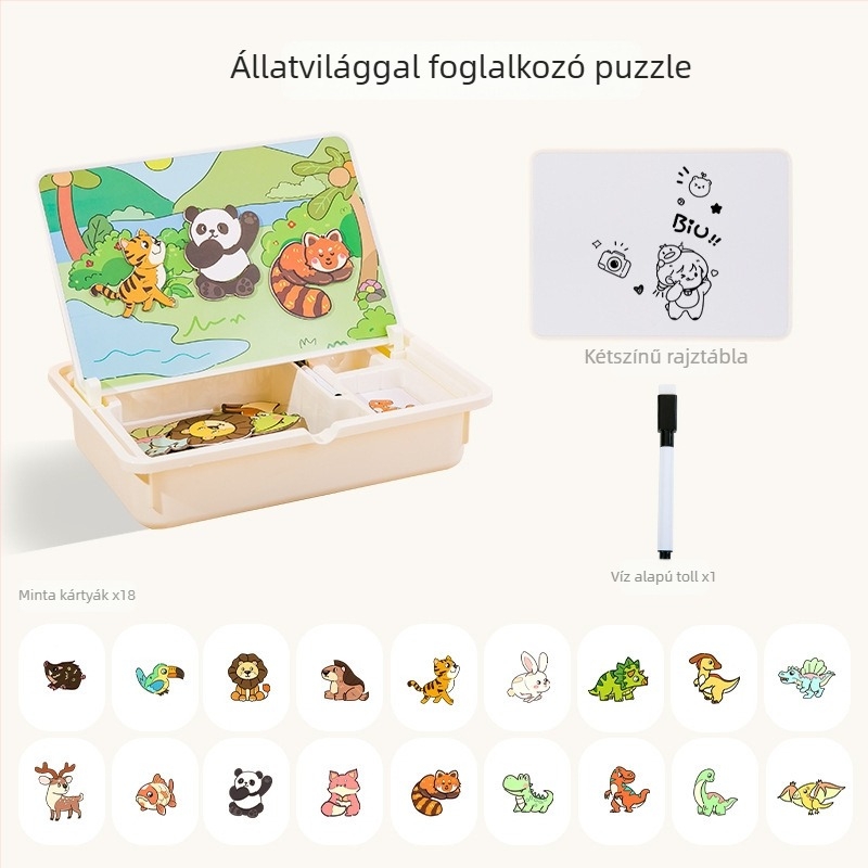 Mágneses puzzle gyerekeknek, műanyag lapos puzzle, oktató játék, 4-6 éves korosztály