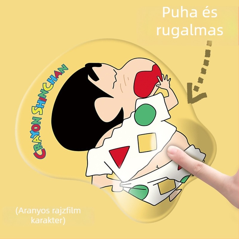 Szilikon csuklótámaszos egérpad — rajzfilmszerű dizájn, logónyomtatás, testreszabható